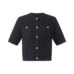 Openwork Round Neck Knitted Women Cardigan GOELIA