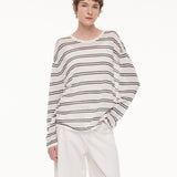 Lyocell Mulberry Silk Blend Stripe Women Knit Top GOELIA