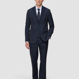 Essential Anzughose Relaxed Fit Marineblau gestreift