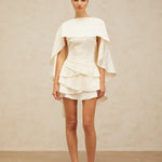 Ruffled Satin Mini Dress