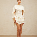 Ruffled Satin Mini Dress