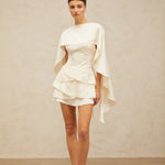 Ruffled Satin Mini Dress