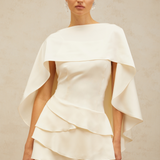 Ruffled Satin Mini Dress
