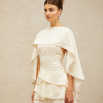 Ruffled Satin Mini Dress