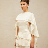 Ruffled Satin Mini Dress