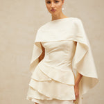 Ruffled Satin Mini Dress