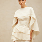 Ruffled Satin Mini Dress