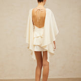 Ruffled Satin Mini Dress
