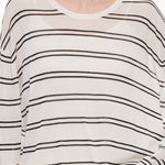 Lyocell Mulberry Silk Blend Stripe Women Knit Top GOELIA