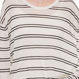 Lyocell Mulberry Silk Blend Stripe Women Knit Top GOELIA