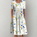 Hailey | Elegantes und lässiges Blumenkleid mit Taschen