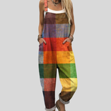 Bunte Latzhose im Patchwork-Look