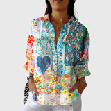 Leichte und farbenfrohe Druckbluse