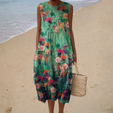 Bequeme ärmellose Sommerkleid