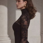Black Lace Panel Maxi Dress