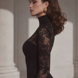 Black Lace Panel Maxi Dress