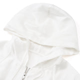 Tencel Acetate Linen Blend Women Zip-Up Hooded Cropped Jacket GOELIA