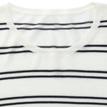 Lyocell Mulberry Silk Blend Stripe Women Knit Top GOELIA