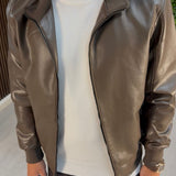 Jacke aus braunem Leder