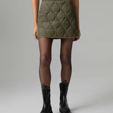 Rock-Daunenjacke mit gestepptem Design und personalisiertem Retro-Logo