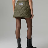 Rock-Daunenjacke mit gestepptem Design und personalisiertem Retro-Logo