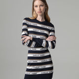 Kurzes Strickkleid mit Allover-Logo