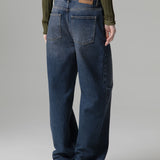 Boyfriend-Jeans mit Salpa und Logo auf der Rückseite