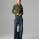 Boyfriend-Jeans mit Salpa und Logo auf der Rückseite