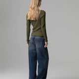 Boyfriend-Jeans mit Salpa und Logo auf der Rückseite