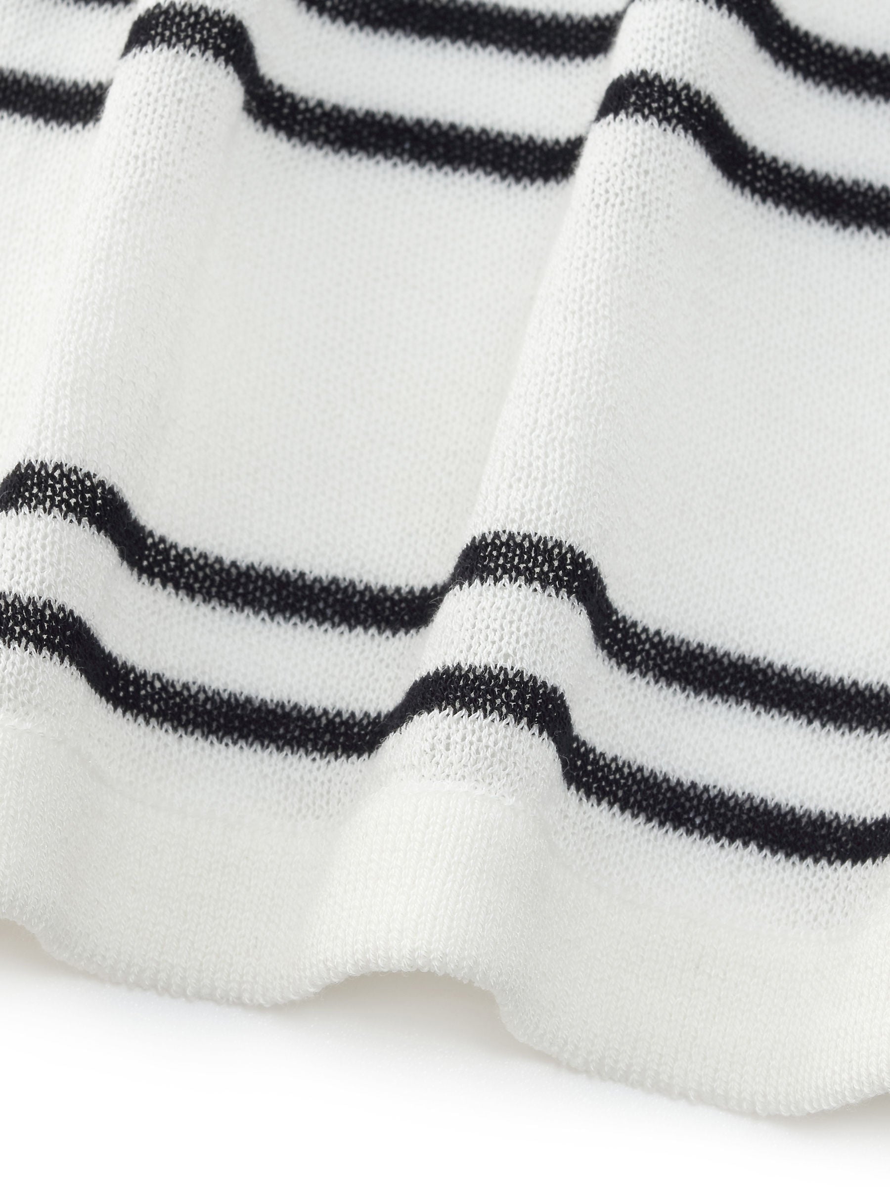 Lyocell Mulberry Silk Blend Stripe Women Knit Top GOELIA