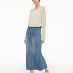 Lyocell Mulberry Silk Blend Stripe Women Knit Top GOELIA