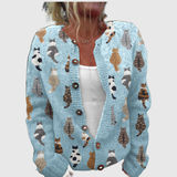 Charlotte™ | Cardigan mit Katzen-Print