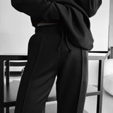 Loose Fit Diver Fabric Trousers - Black