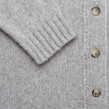 Damen Chunky Strickjacke aus weicher Wolle, Mittelgrau Meliert