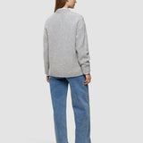 Damen Chunky Strickjacke aus weicher Wolle, Mittelgrau Meliert