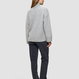 Damen Chunky Weich Wolle Strick Rollkragen Medium Grau Melange
