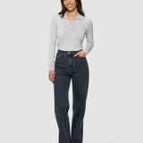 Damen Klassische Jeans Relaxed Fit Gewaschenes Schwarz