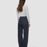 Damen Klassische Jeans Relaxed Fit Gewaschenes Schwarz