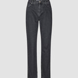Damen Klassisch Jeans Tapered Washed Schwarz