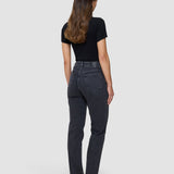 Damen Klassisch Jeans Tapered Washed Schwarz