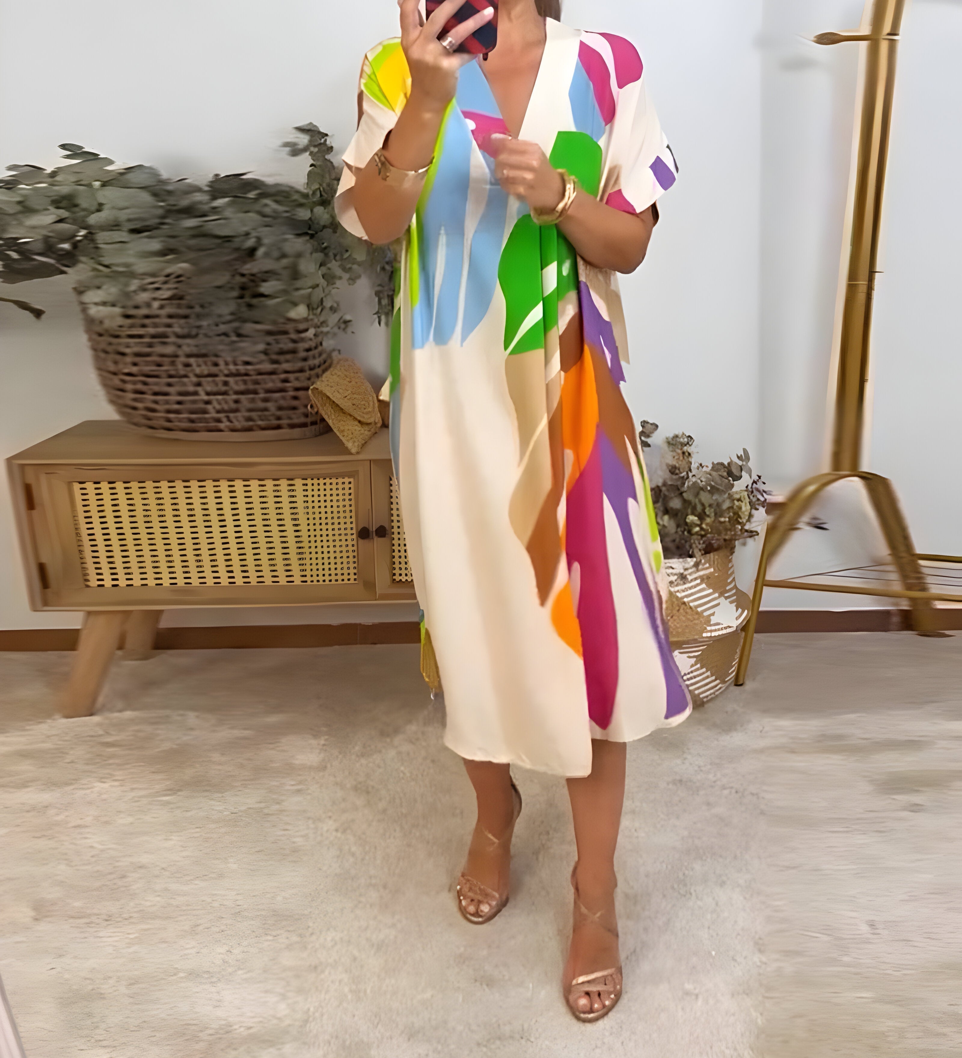 Rianna - Kleid mit Abstraktem Muster