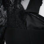 Black Lace Panel Maxi Dress