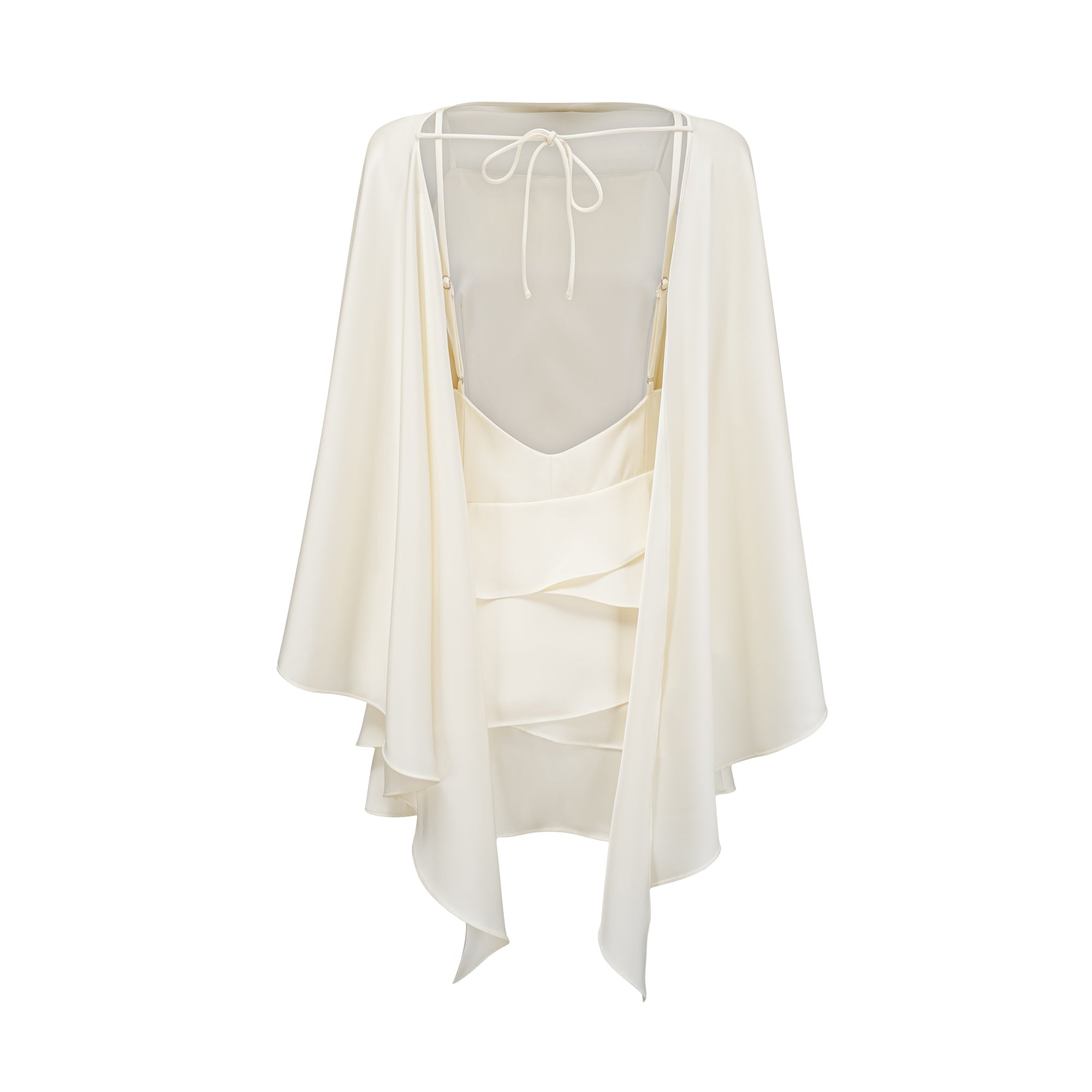 Ruffled Satin Mini Dress