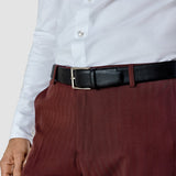 Elastisch Leder Gürtel Schwarz