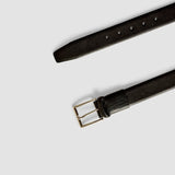 Elastisch Leder Gürtel Schwarz