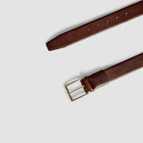 Elastischer Ledergürtel Dunkelbraun