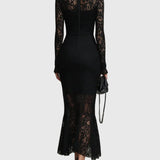 Monica | Elegantes Maxikleid mit ausgestelltem Spitzenrock