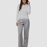 Damen Anspruchsvolles Strick-Poloshirt Cold Beige Melange
