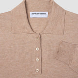 Damen Anspruchsvolles Strick-Poloshirt Kupfer Melange