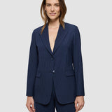 Essential Blazer Marineblau Nadelstreifen
